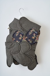 Fabric-mix quilted bustier