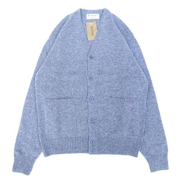 Mars Knitwear (マーズニットウェア) LAMBSWOOL V-NECK 2PKT CARDIGAN グレーミックス