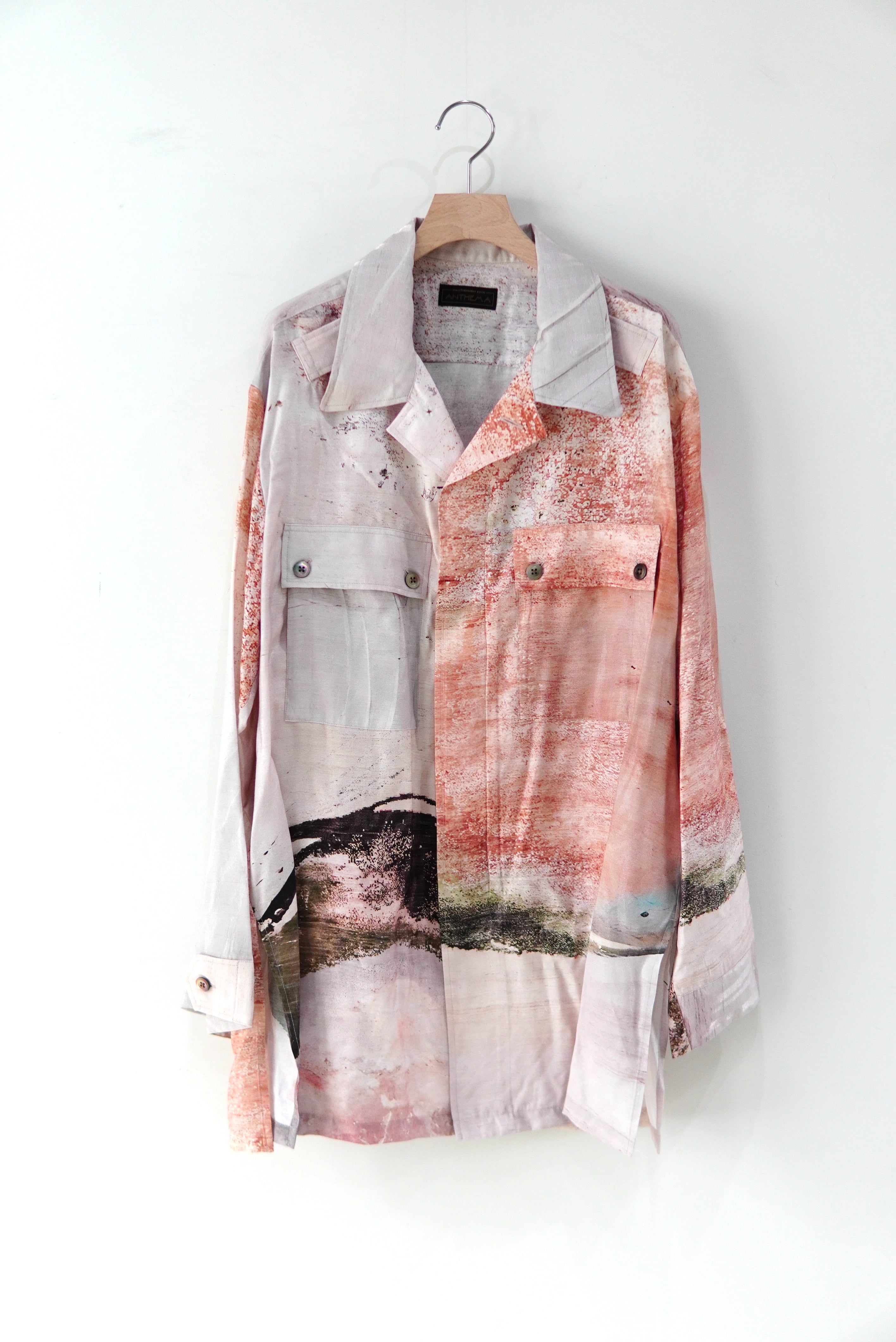 ANTHEM A / LAYERED PRINTED MILITARY SHIRTS JACKET