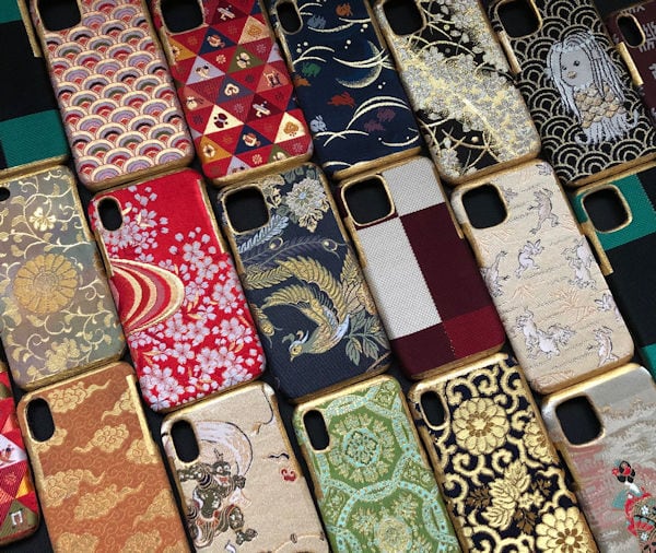 西陣織スマホケース/舞妓さんと金閣寺【対応機種:iphone12/12pro/】 富坂綜絖店 iPhone 12 12 Pro 西陣織ケース 手帳型