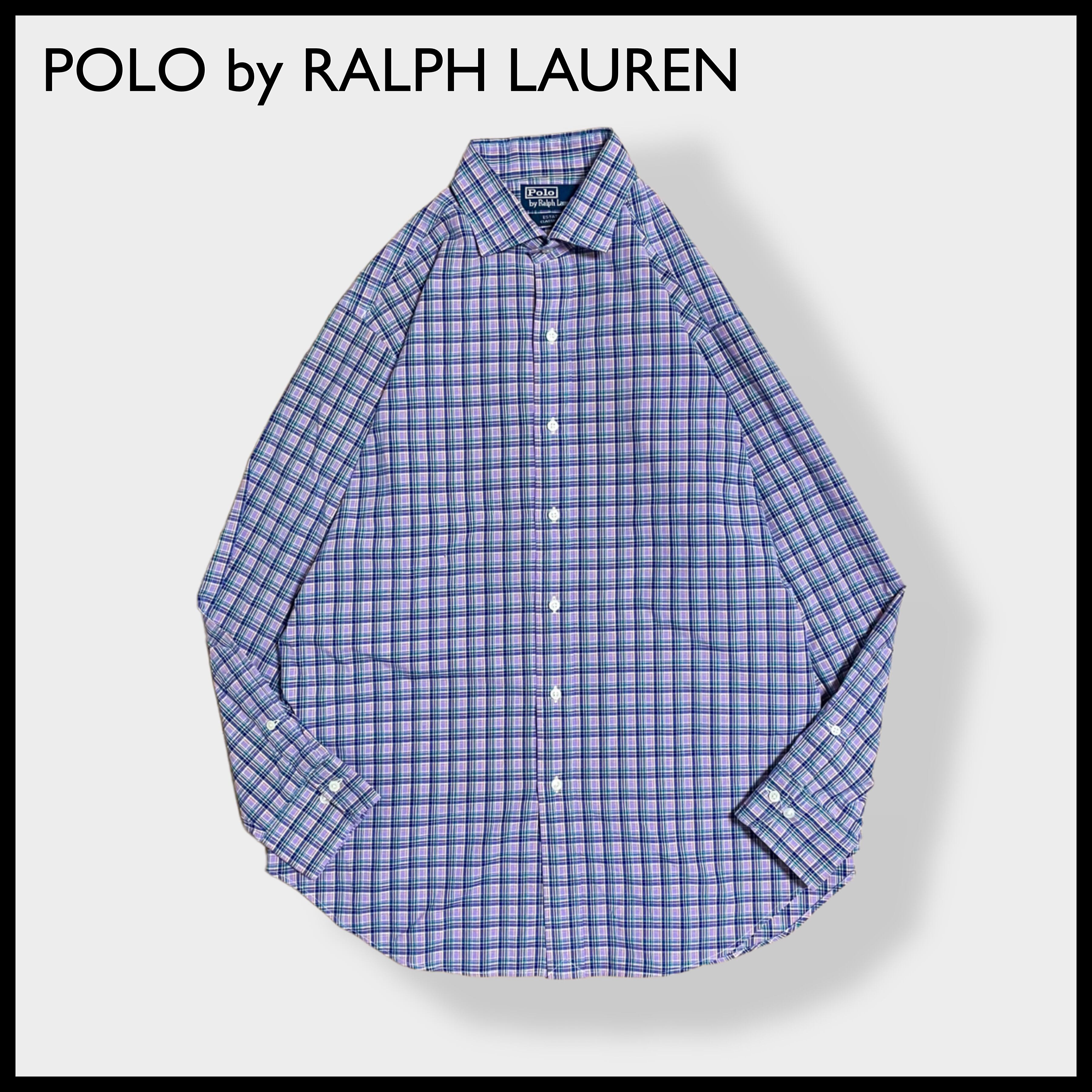 POLO/ラルフローレン　チェックシャツ　パープル　カジュアルシャツ