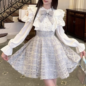 ゆめかわ♡リボンツイードワンピース wqnpi202 ゆめかわ♡リボンツイードワンピース wqnpi202