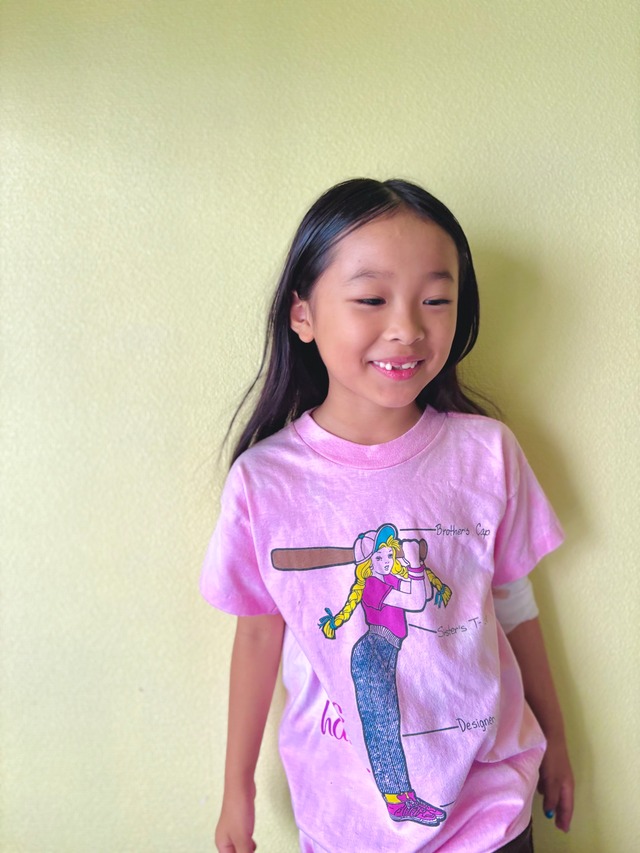 【KIDS vintage】 90's vintage Base ball girl T-sh.  size:6-8y