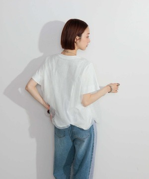 2605147 オーバーチュールスカラップTシャツ white