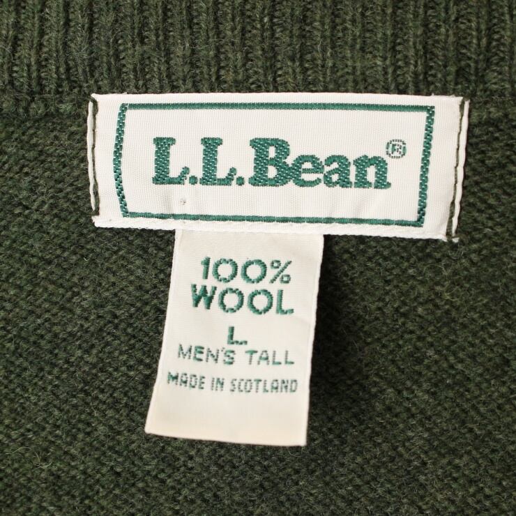 L.L.Bean エルエルビーン ウールニット Vネック ダークグリーン M