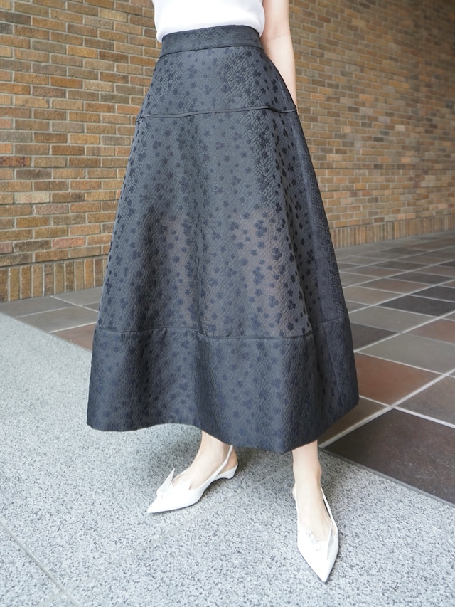 【予約】jacquard skirt "kobana" / black (5月下旬発送予定)