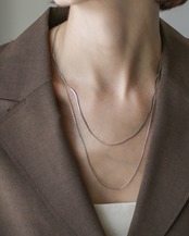 stainless double long necklace SN070