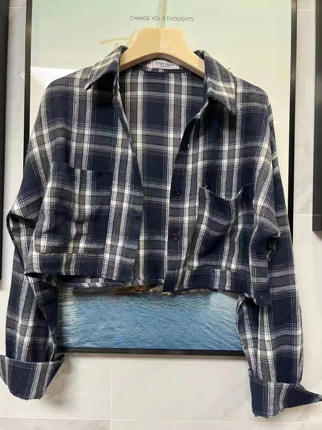 クロップド丈 チェックシャツ　AJ4Z4039-611