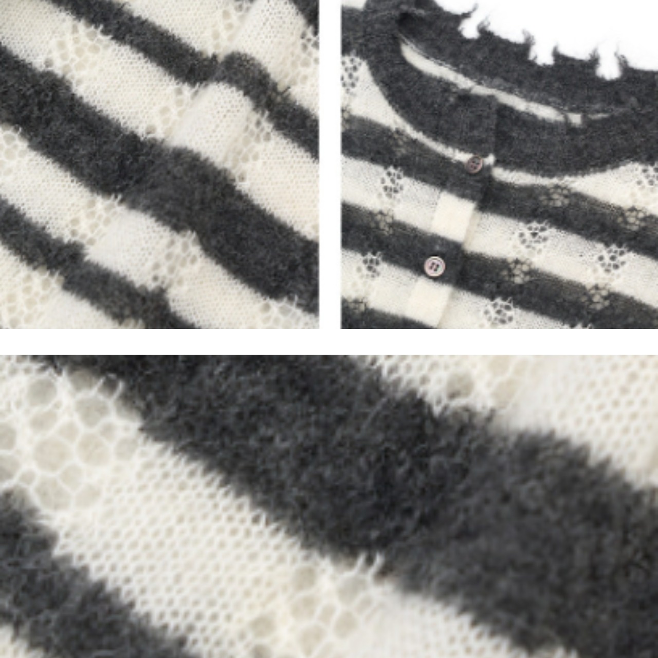 Nuance Border Knit Cardigan F0572