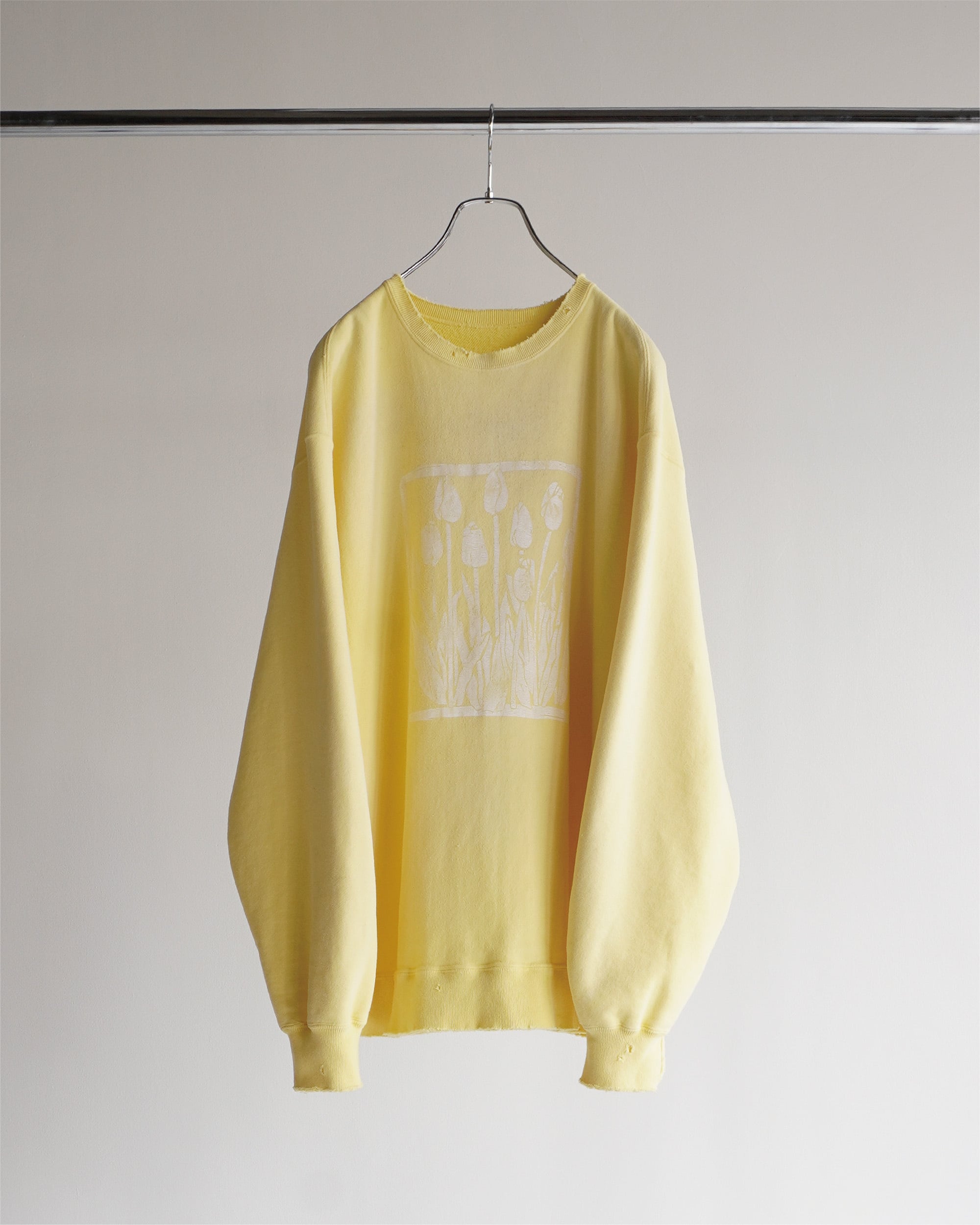 ancellm DYED DAMEGE FLOWER PT SWEAT