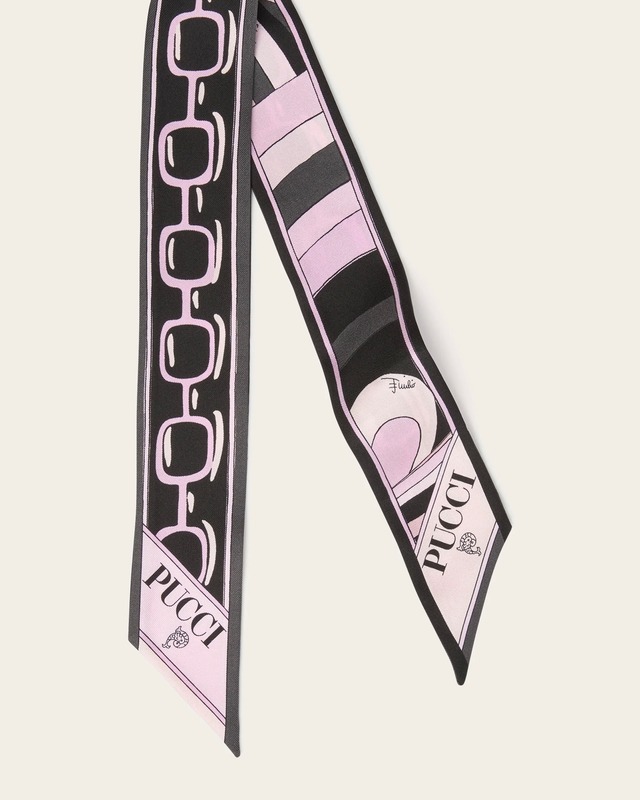 【PUCCI】IRIDE AND ISTRICE PRINT SILK TWILL SCARF