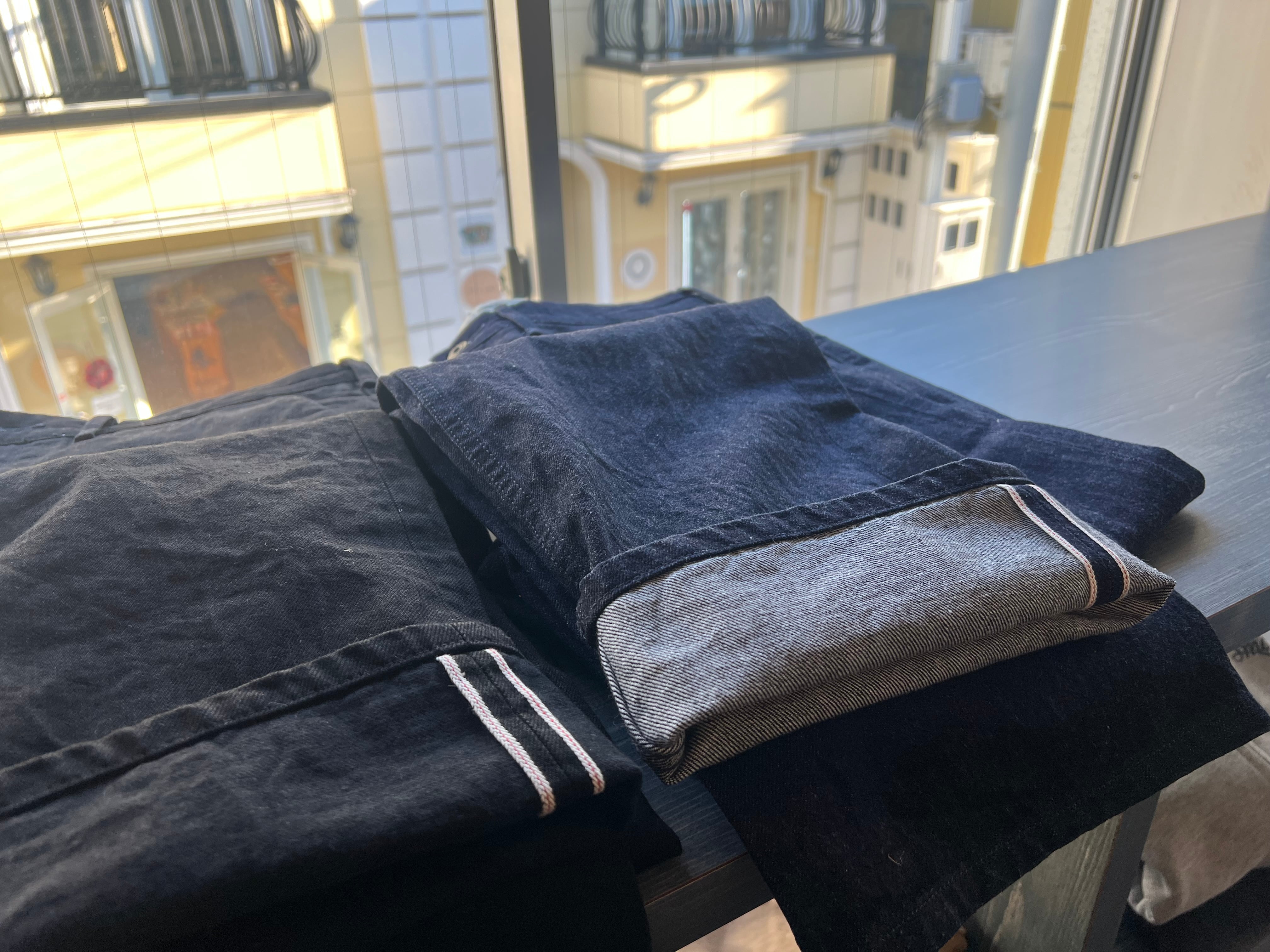NEW]DENIMTROUSERS [INDIGO] 13.5ozセルビッチデニムトラウザーズ, 赤