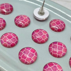 【2個】12mmモロッカンアクリアコートカボション/アクリル /パーツ/幾何学