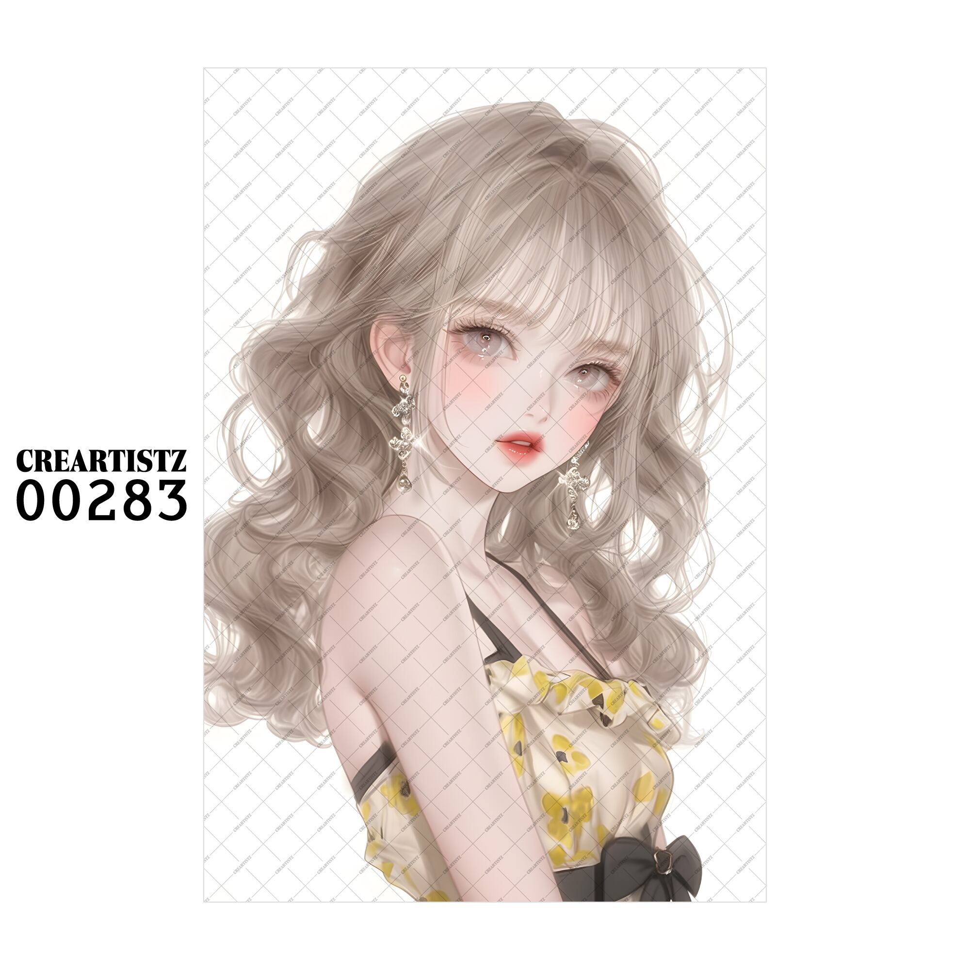 00283 ガール キュート オリジナル ペーパー/ステッカー 4枚セット CREARTISTZ