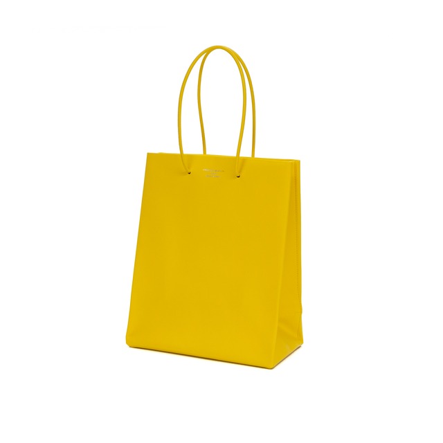 Leather Paper Bag - Yellow