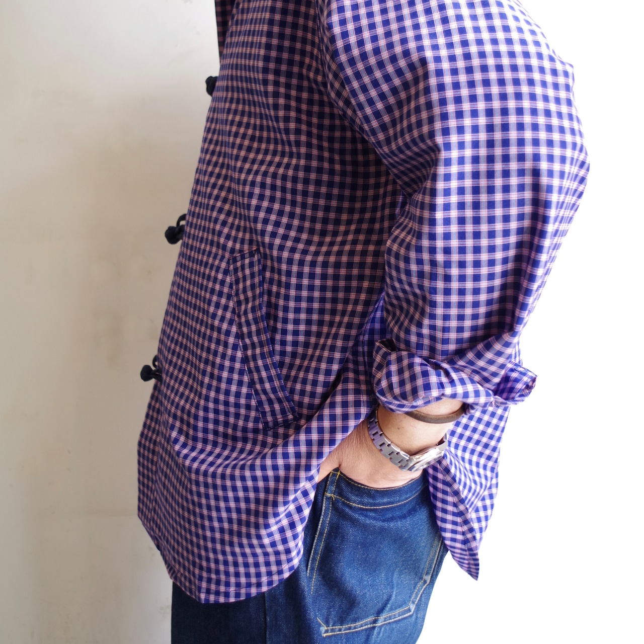 kelen   CHINA BUTTON CHECK SHIRTS "BRETON"