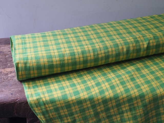 bengal fabric b41  yellow green checked