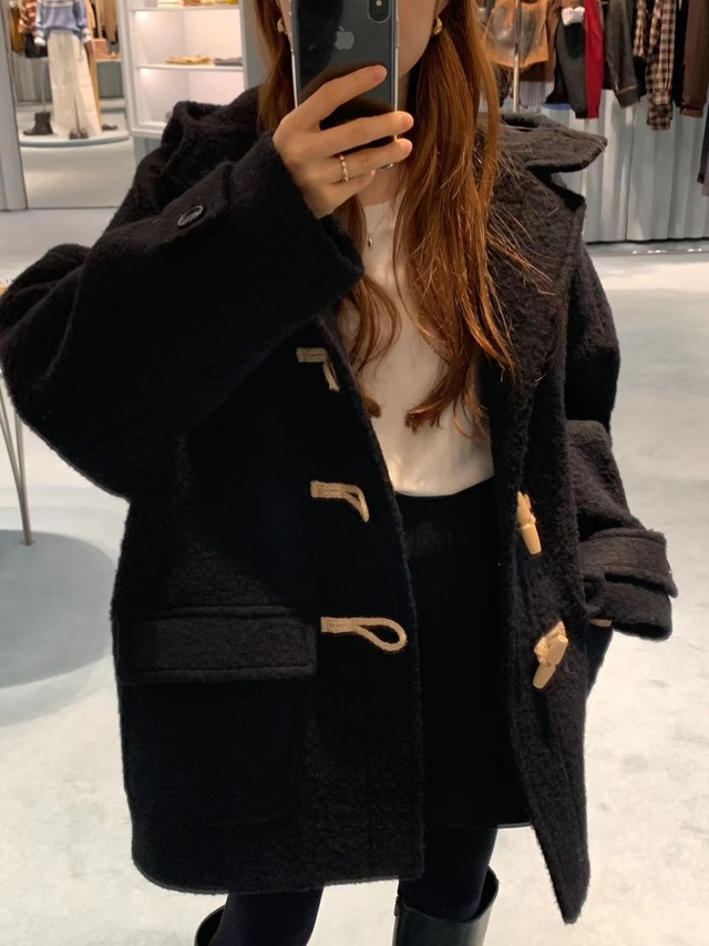 (予約) ounce / Baby alpaca hoodie duffle coat 2color