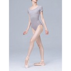 ショートスリーブ ラウンドネックレオタード 13色展開 L1139