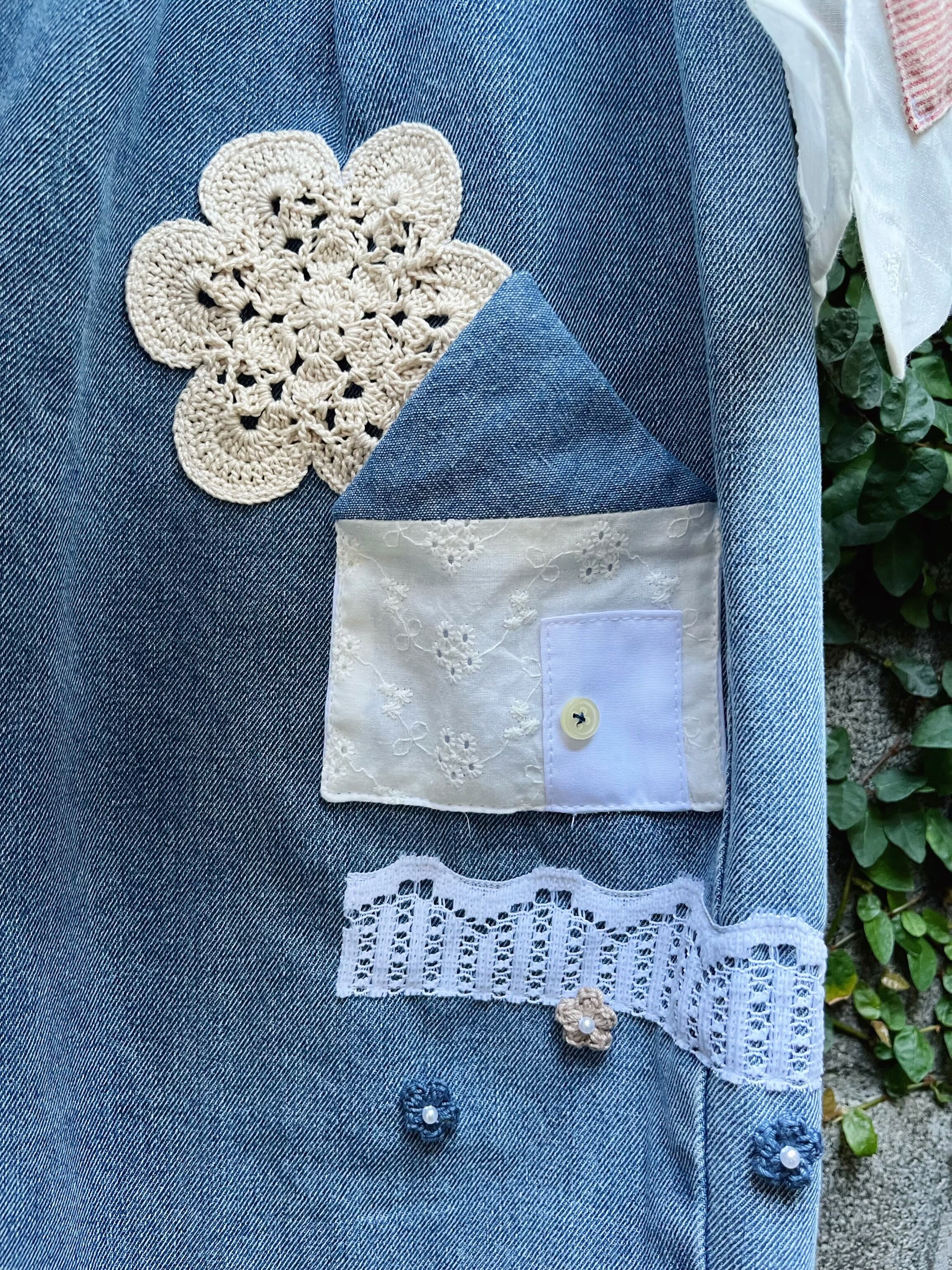 remake ✂︎ dwarf's house apron denim pants