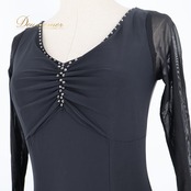 社交ダンス 衣装 ドレス ワンピース スタンダード ブラック系 ベージュ系 黒 ベージュ レース 高級感 上品 伸縮 ストレッチ ダンス パーティ 発表会 大人 きれいめ フォーマル 上品 華やか 舞台衣装 フォーマル Lサイズ