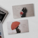 メッセージカード封筒セット（雛罌粟と子猫 / 雨降り子猫）