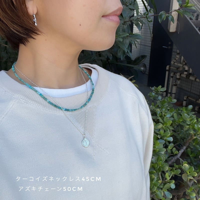 ◆【新品】 ターコイズ ネックレス 45～50cm SV ナチュラルターコイズ ネックレス 通販 - ディノス