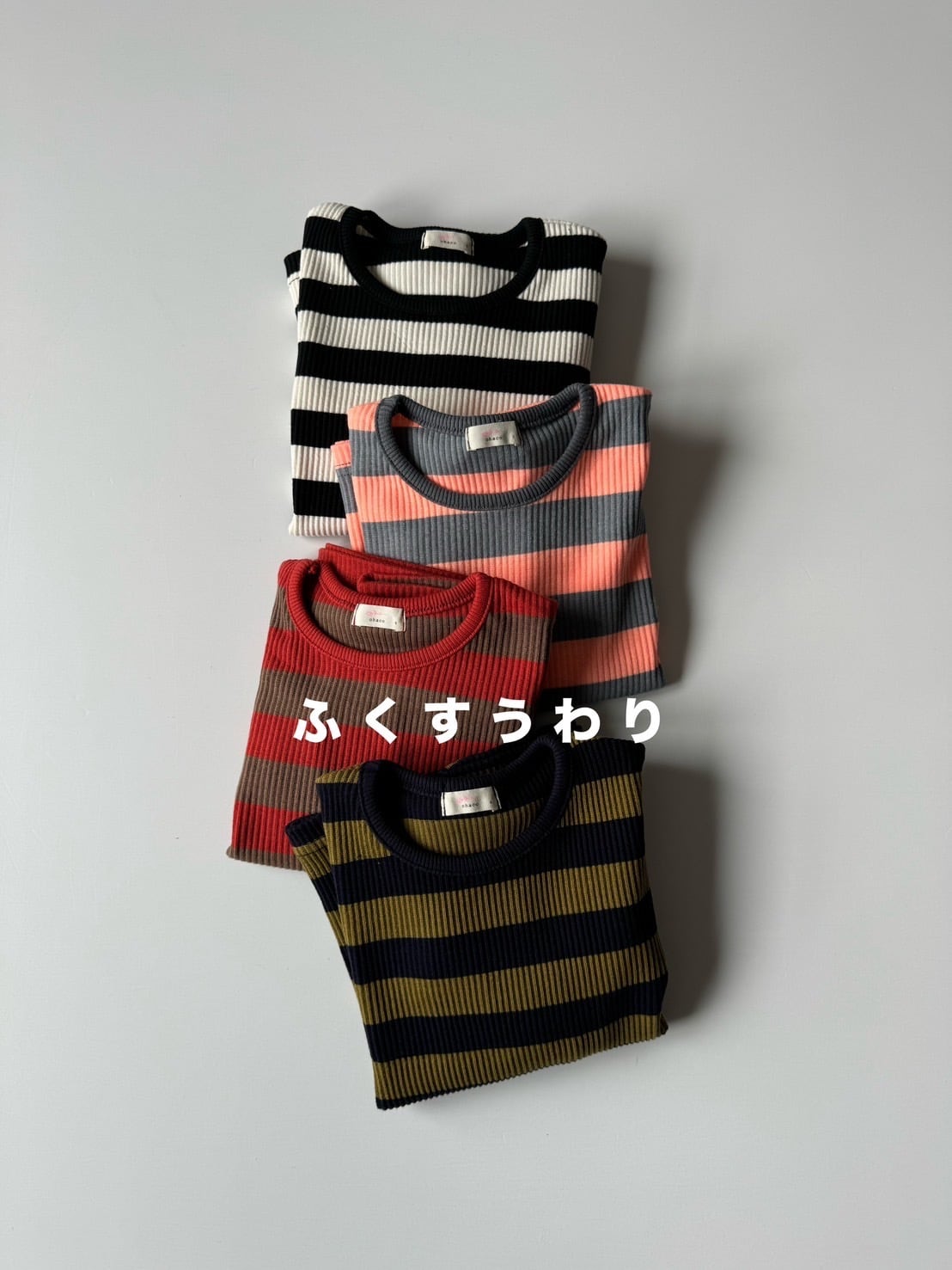 Ohaco original 4 pattern border lib tops(90〜140cm)8800