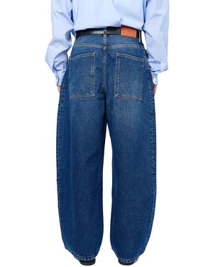 STUDIO NICHOLSON "PAOLO" DENIM PANT IN WORN WASH INDIGO