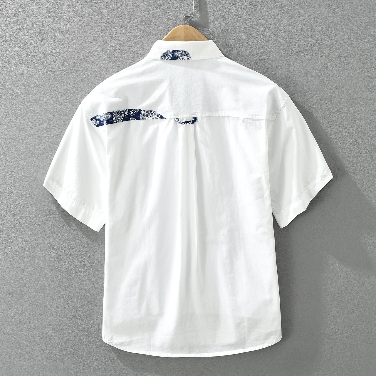 【M-3XL】Pattern Accent Short Sleeve Shirt / パターン アクセント 半袖 シャツ