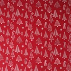 ブロックプリント生地【50cm単位】インド綿  Winter(X'masツリー) 赤 #44610-RD1