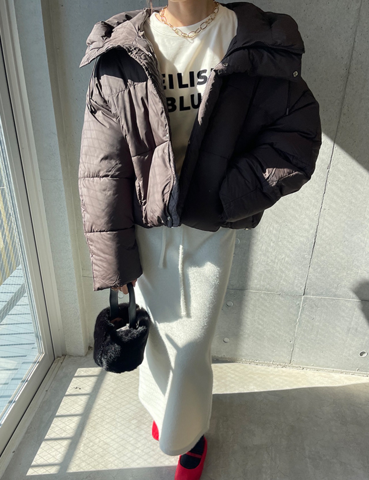 【新作５％OFF・3日間】Volume-Hoodie Padding Jumper_4colors