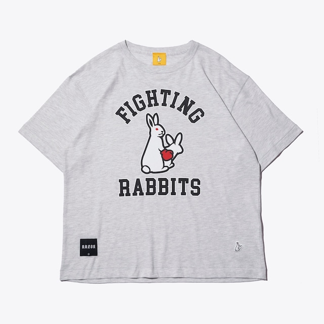 #FR2 FIGHTING RABBITS T-SHIRT  GRAY