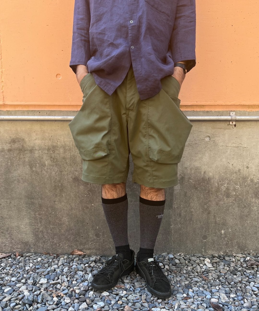 TROVE x 岡部文彦 BIG POCKET SHORTS Ver:13 KHAKI GREEN TROVE x 岡部文彦 BIG POCKET SHORTS Ver:13 KHAKI GREEN