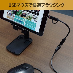 日本トラストテクノロジー OTG 2IN1ケーブル ブラック OTG2IN1C-BK