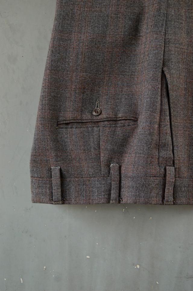 1970's Old Vintage Wool Flare Slacks Prince of Wales Check TALON ZiPPER オールドビンテージ 70s チェックウール フレアスラックス