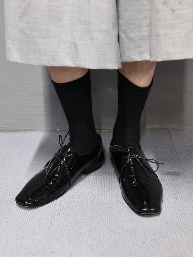 【saint laurent】patent leather race up shoes