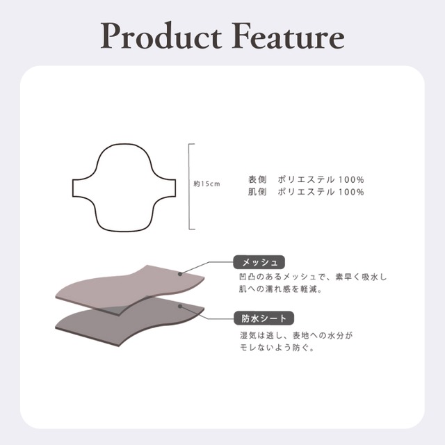 FOLLISSI Daily(布ライナー)サックスブルー｜おりもの用