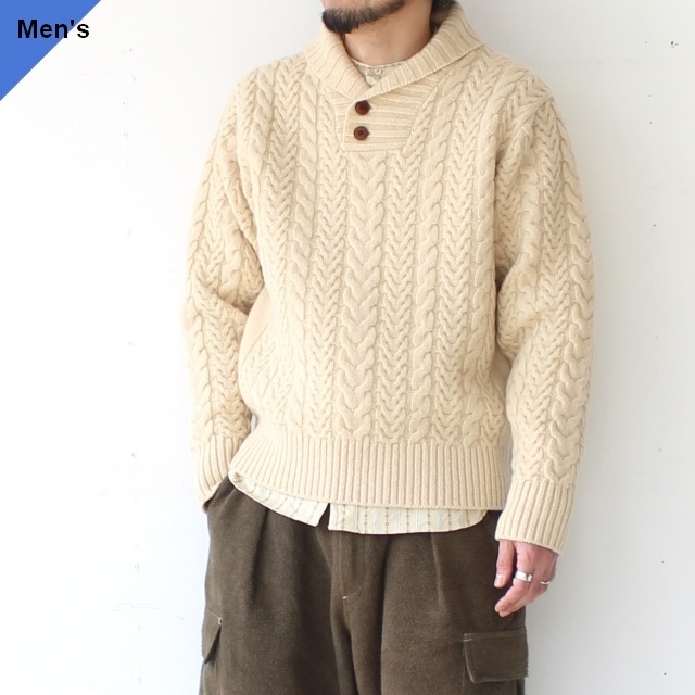 Orgueil アランショールニット Aran Sweater (Ivory)