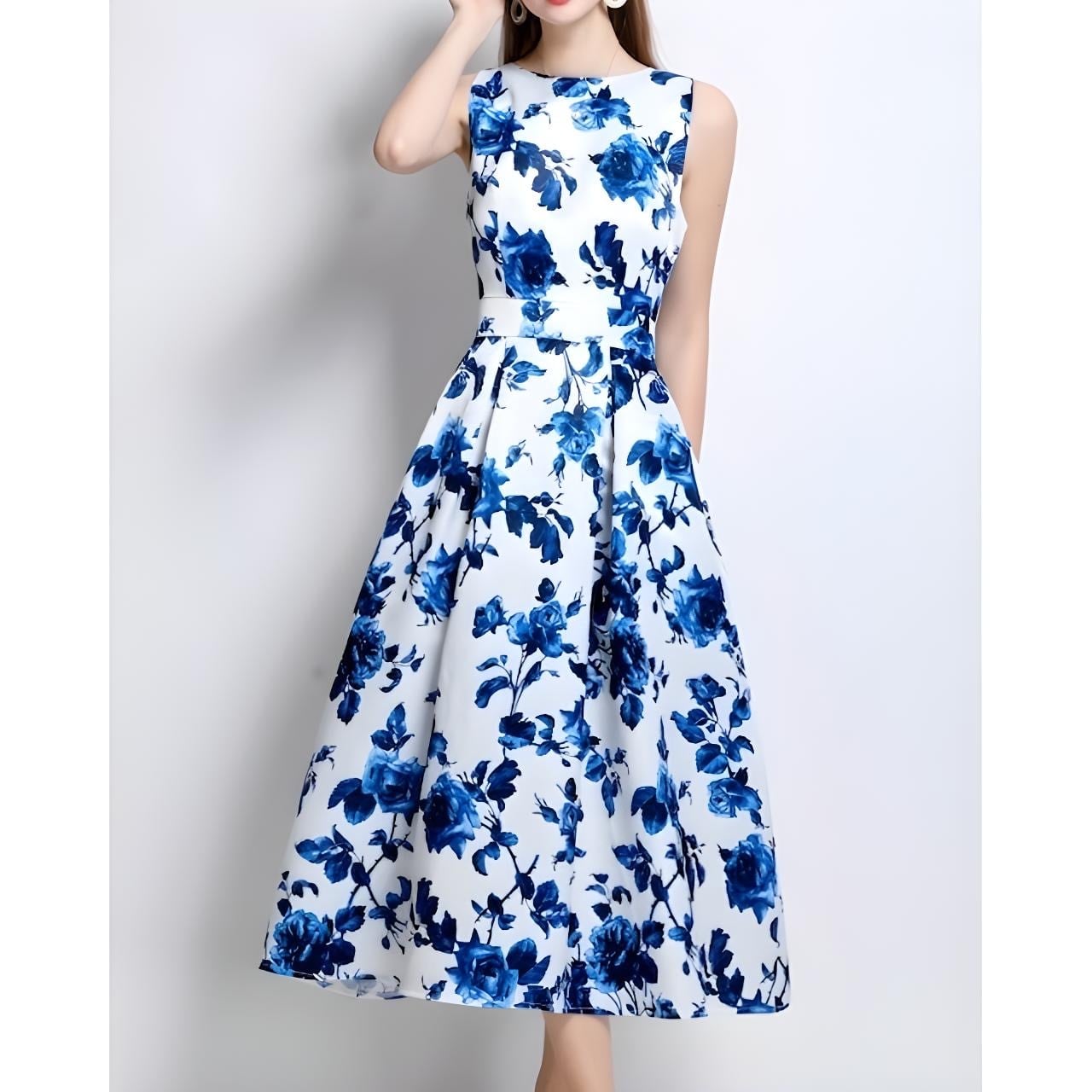 ブルームフラワーフレアワンピース L1064