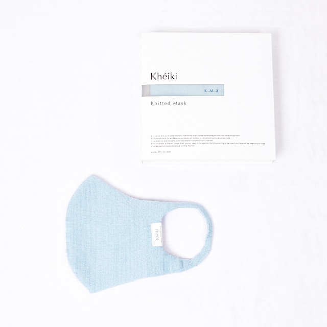 Knitted Mask 2pcs Set / KMK / Mercerized Long Staple Cotton / #Aqua