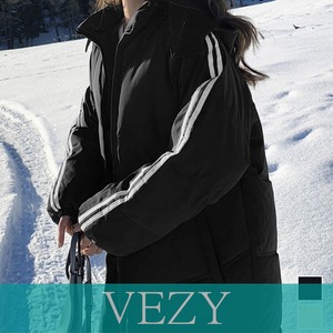中綿ダウンコートレディースアウター韓国風 フード付きコート冬服 エコダウンロング丈ジャケット 袖ラインキルティングコート 軽量ベンチコート暖かい 通勤通学アウター アウター コート ジャケット VEZY ベジー ItemNo.【21708819 】