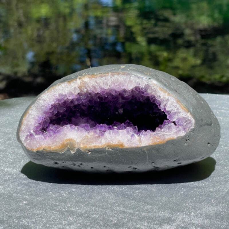 超美石】ウルグアイ産 アメジスト ドーム（ジオード）（笑い口） NO.5