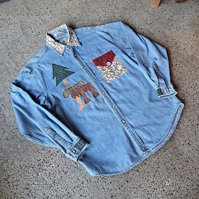 アップリケ デニムシャツ used [309045]