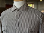 GIANNETTO / コットンシアサッカーストライプカッタウェイワークシャツ