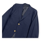 80s NEWYORKER ニューヨーカー 金ボタン サマー 段返り3B ブレザー 92A5 /ネイビー/紺ブレ/背抜き/ビンテージ