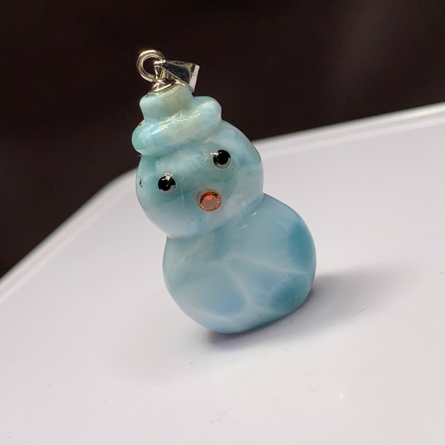 2可愛い雪だるまさん✩.*˚ラリマー雪だるま✩.*˚ペンダントトップ