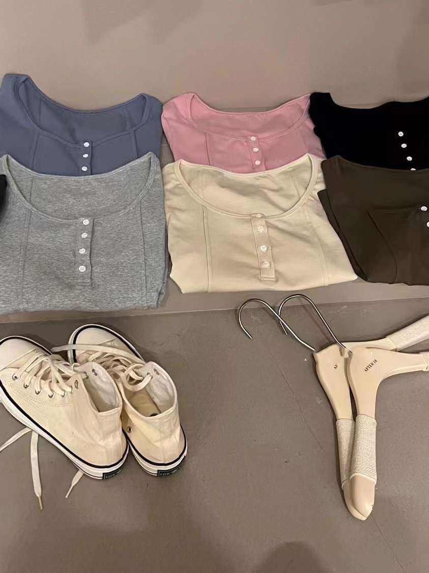 丸首ボタンカットソー AJ22085-2366