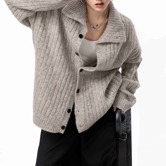 collared knit cardigan 10862