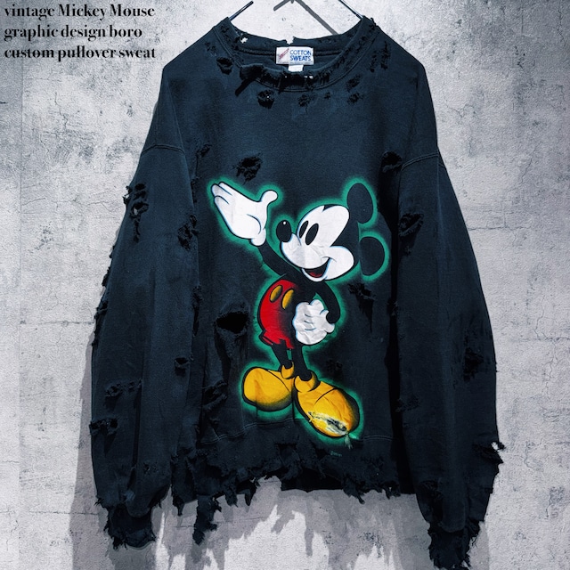 vintage Mickey Mouse graphic design boro custom pullover sweat